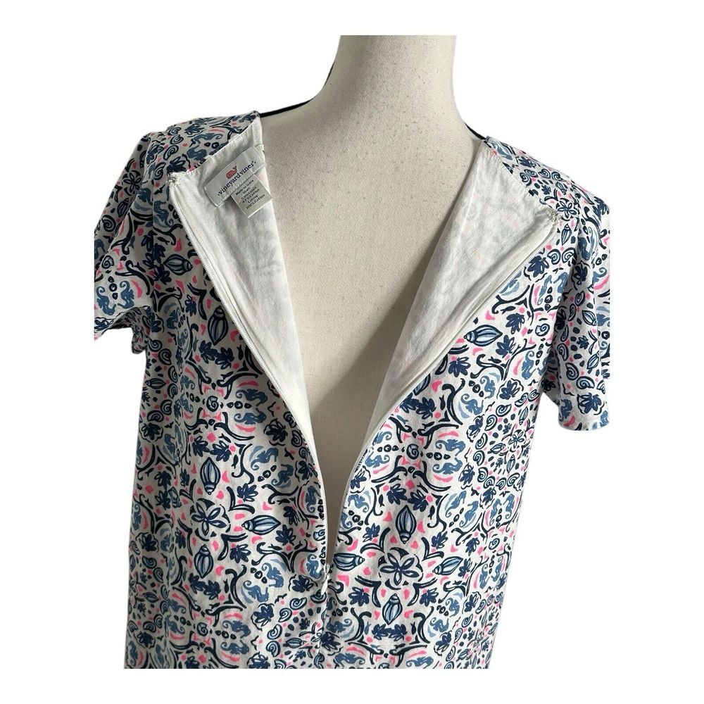Vineyard Vines‎ Women's Flutter Sleeve Linen Blend Shift Dress - Size M Lined - Picture 5 of 13
